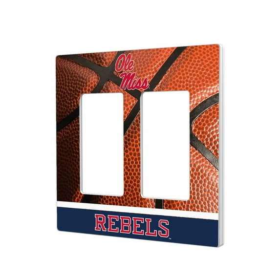 Ole Miss Rebels Basketball Design Double Rocker Light Switch Plate