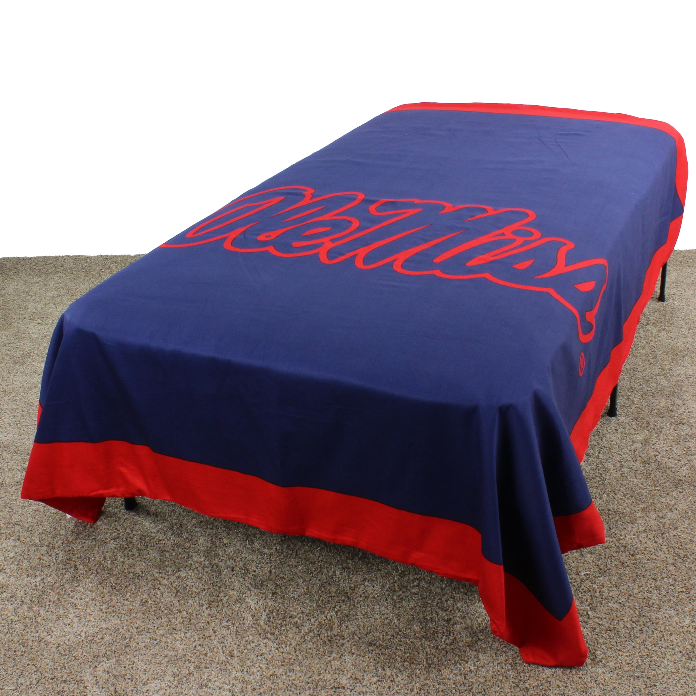 Ole Miss Rebels Duvet Cover / Summer Blanket, 2 Sided Reversible, 100% Cotton, 80" x 90", Full