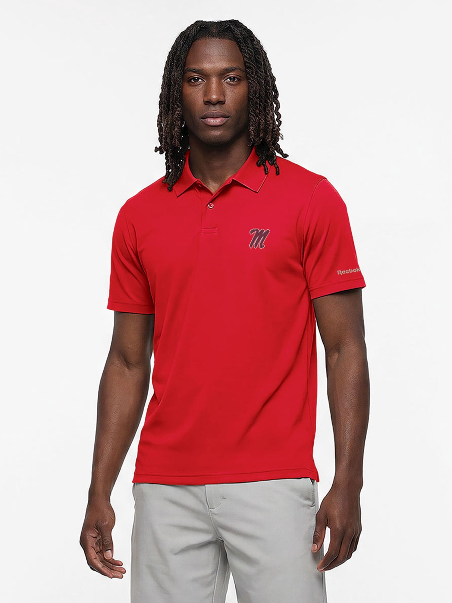 Ole Miss Rebels Reebok Mens Short Sleeve Polo Shirt