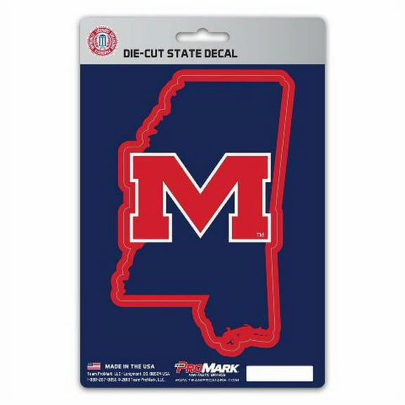 Ole Miss Rebels Team State Shape Decal Sticker 61340