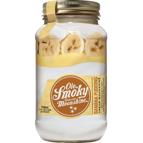 Ole Smoky Banana Pudding Cream Moonshine Flavored Whiskey, 750 ml Bottle, 18% ABV