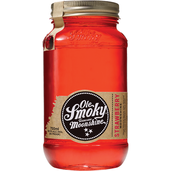 Ole Smoky Strawberry Moonshine Flavored Whiskey, 750 ml Bottle, 33% ABV