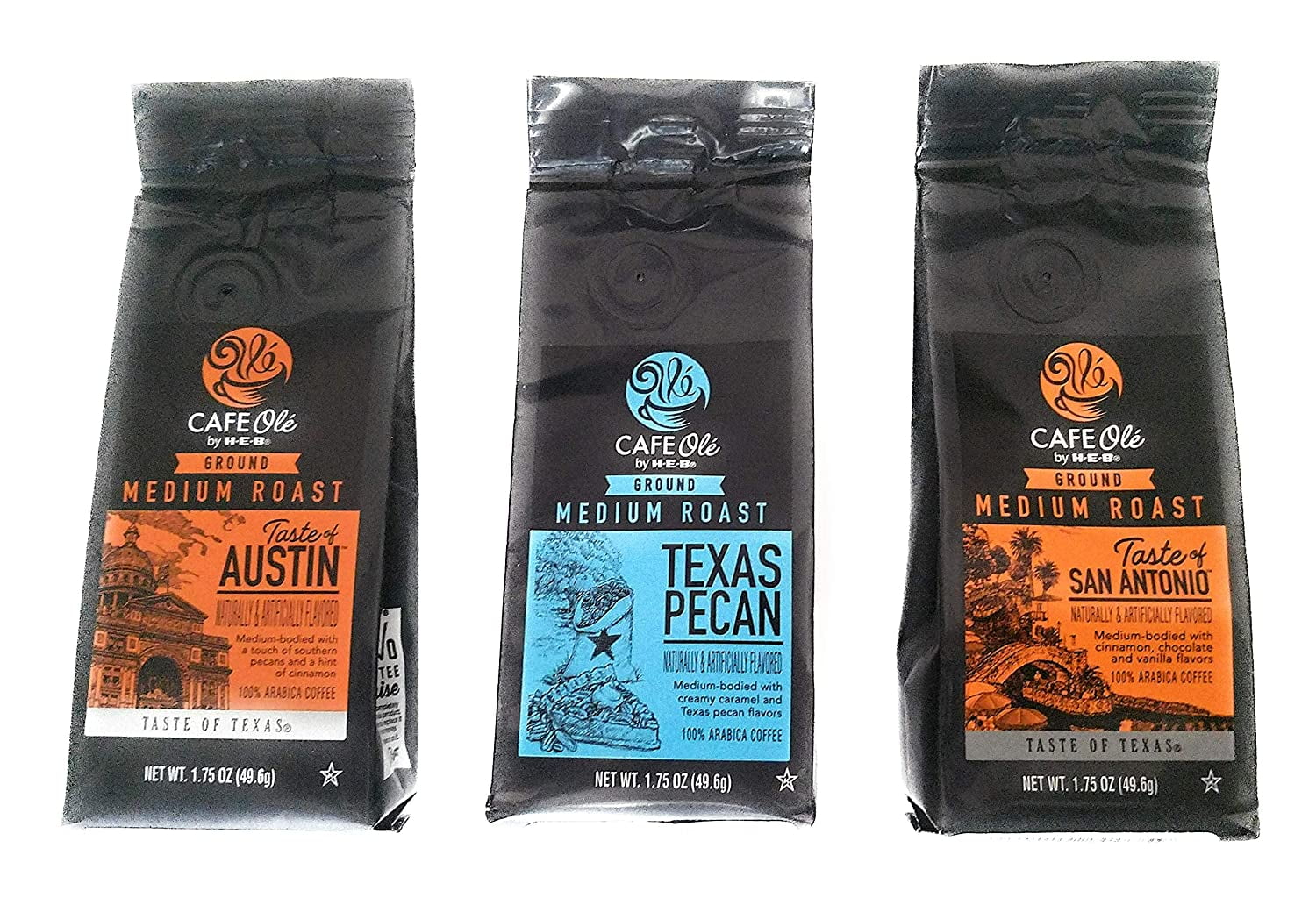 Ole Taste of Texas Ground Coffee Sampler 3 pack Taste of Austin, Texas ...