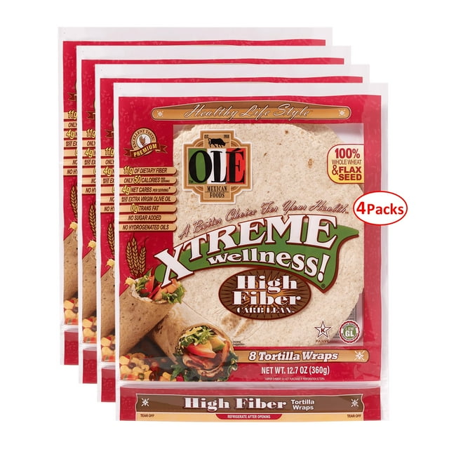 Ole Xtreme Wellness High Fiber, Low Net Carb Tortilla Wraps Zero