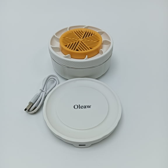 Oleaw Fruit washing machines Portable USB Rechargeable Fruit Washing Machine with Lid, White and Yellow