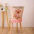 Oleegame 1PC Easter Dining Chair Covers Spring Watercolor Bunnies Stretch Washable Removable
