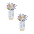 Oleegame 2PC 2024 Bloomy Flowers Desk Calendar Creative Floral Flower