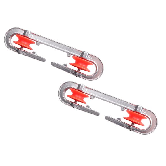 Oleegame 2PC Clothes Rack Rolling Separator Tool Rope Separation Metal Clothesline Red