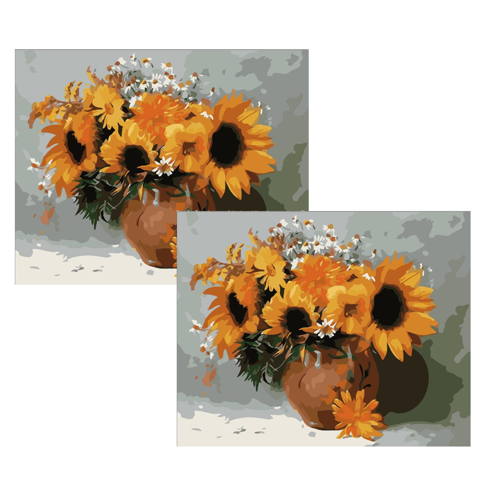 Oleegame 2PC Number by With Brushes Canvas DIY Kits Paint Beginner