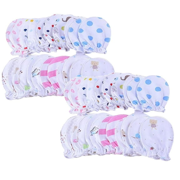 Oleegame Unisex Adjustable Cotton Mitten, Pink, 5-Piece，Baby Mittens For Newborn Girl