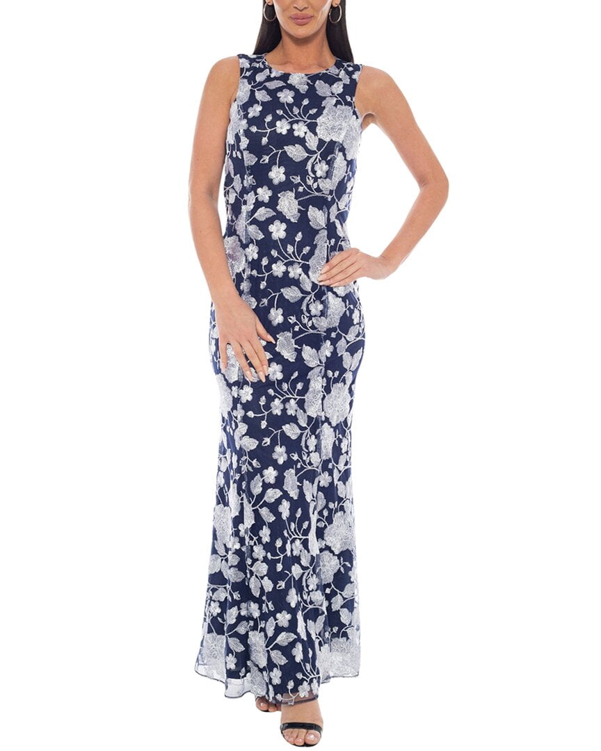 womens Printed Maxi Dress, m, Blue