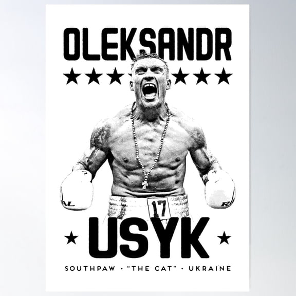 Oleksandr "The Cat" Usyk Vintage Boxing Poster Poster Wall Art, Modern Wall Decor For Living Room Bedroom, 12x18 UNFRAMED