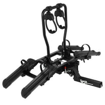 Olenyer Bike Car Rack with Ramp, Foldable Hitch Mount Bike Rack for Car Truck SUV RV,Up to 5-inch Fat Tire Electric Bike Carrier Rack 1.25"-2" Hitch Receiver (Black)