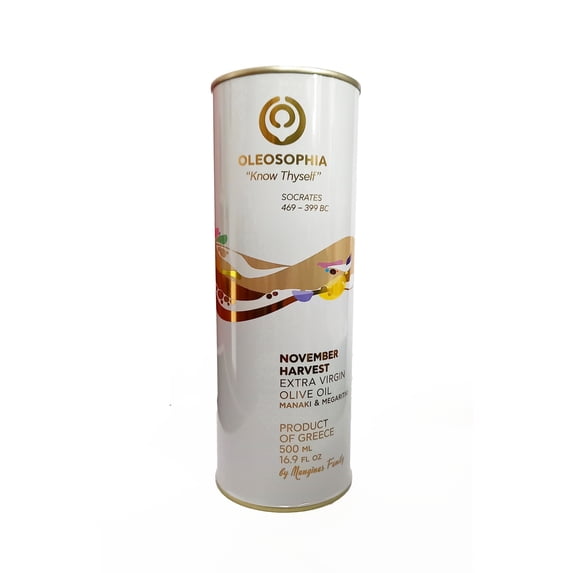 Oleosophia November Harvest Extra Virgin Olive Oil, 500 ml – Greek Manaki & Megaritiki Blend