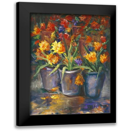Oleson, Nanette 12x14 Black Modern Framed Museum Art Print Titled - Flower Fiesta