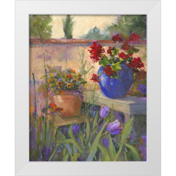 Oleson, Nanette 15x18 White Modern Wood Framed Museum Art Print Titled - Geranium Awakening