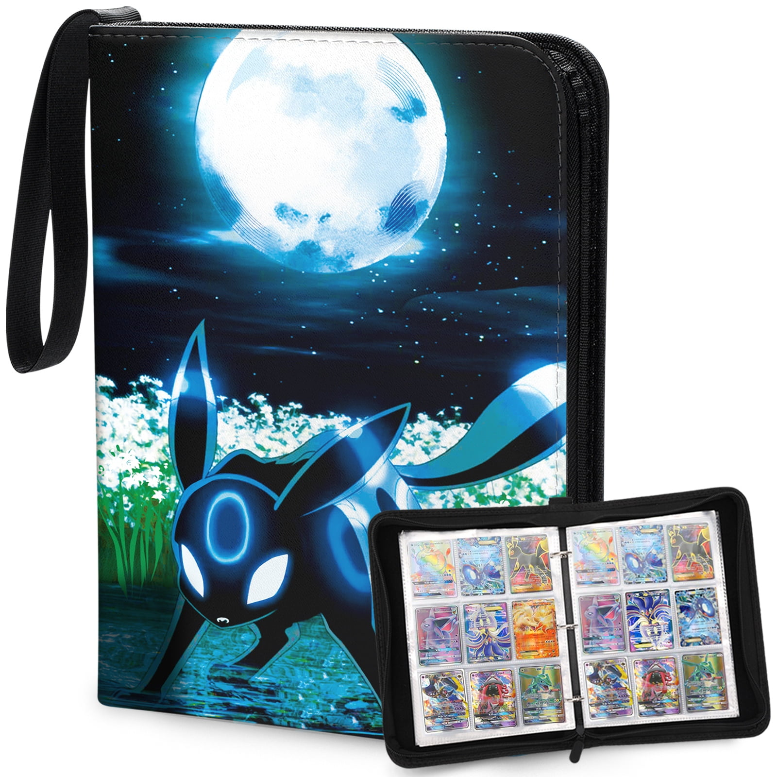 Zipper 3 Ring Binder Game Card Sleeves Collection 4 Pocket Trading Card  Pages for Your Collection Card Album Leather Side Loading 9 Pocket Binder  for Cards - China Card Binders, Pokemon Card