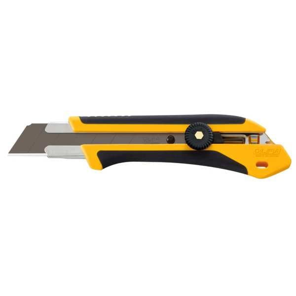 OLFA XH-1 Fiberglass Rubber Grip Ratchet-Lock Black/Yellow Utility Knife