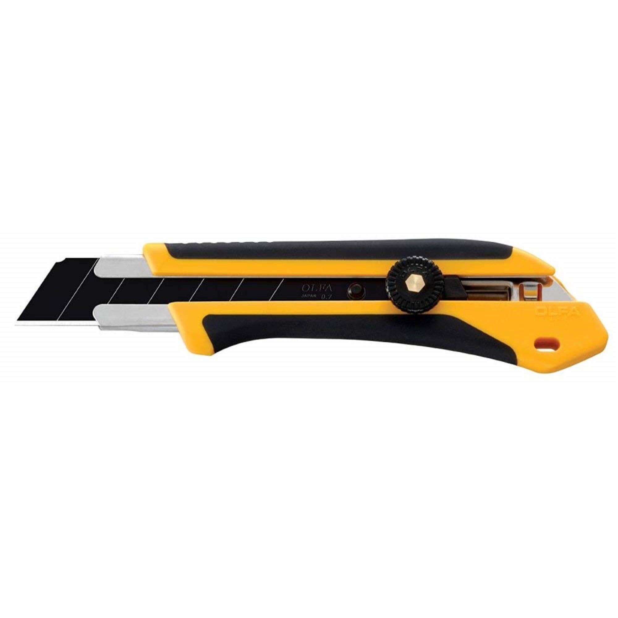 OLFA XH-1 Fiberglass Rubber Grip Ratchet-Lock Black/Yellow Utility Knife