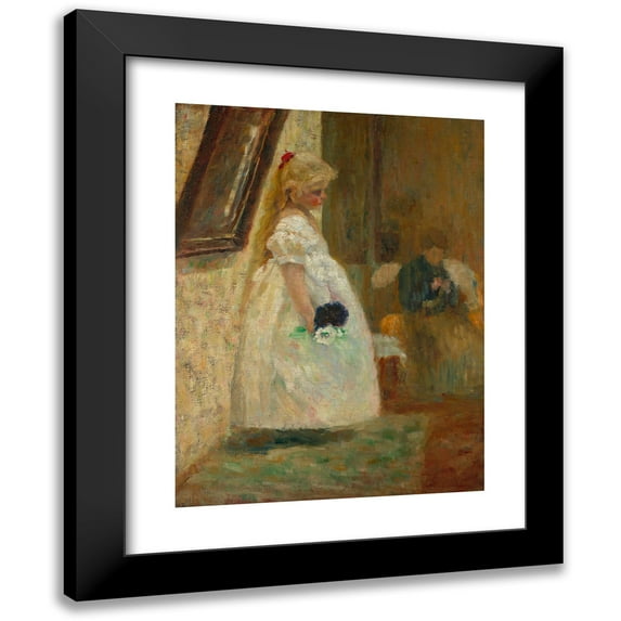 Olga Boznanska 12x14 Black Modern Framed Museum Art Print Titled - Granny's Name Day (1900s)