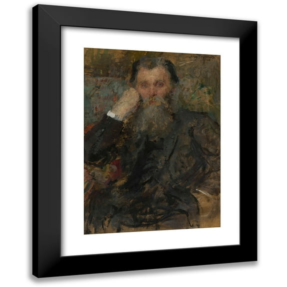 Olga Boznanska 14x18 Black Modern Framed Museum Art Print Titled - Portrait of Dergint (1908)