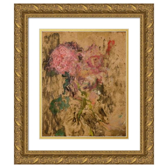 Olga Boznanska 15x18 Gold Ornate Wood Frame and Double Matted Museum Art Print Titled - Flowers (After 1930)