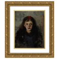 thumbnail image 1 of Olga Boznanska 20x23 Gold Ornate Framed and Double Matted Museum Art Print Titled - Portrait of a Girl - Zofia Sokołowska (1900), 1 of 4