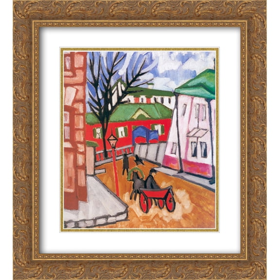 Olga Rozanova 2x Matted 20x22 Gold Ornate Framed Art Print 'Cabby'