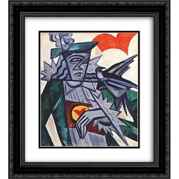 Olga Rozanova 2x Matted 20x24 Black Ornate Framed Art Print 'Jack of hearts'
