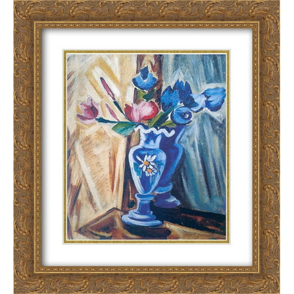 Olga Rozanova 2x Matted 20x24 Gold Ornate Framed Art Print 'Vase'