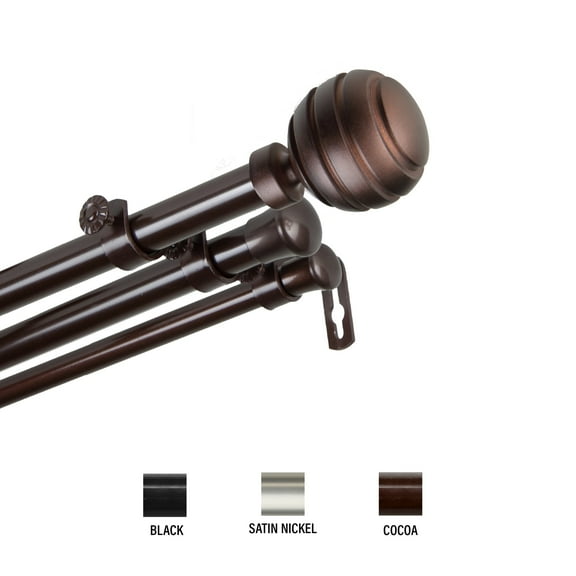 Olga Triple Curtain Rod 13/16 inch dia. 120-170" - Cocoa