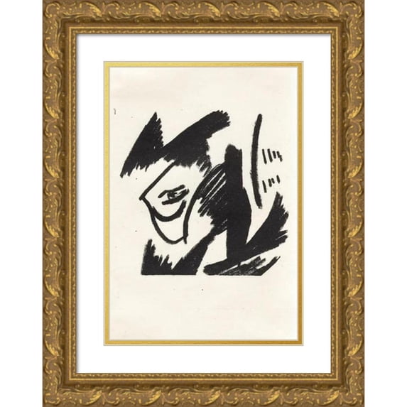 Olga Vladimirovna Rozanova 14x18 Gold Ornate Wood Frame and Double Matted Museum Art Print Titled - Untitled (Head) (1913)