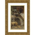 thumbnail image 1 of Olga Wisinger-Florian 10x14 Gold Ornate Wood Frame and Double Matted Museum Art Print Titled - Study on a Stable Interior, 1 of 4