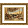 thumbnail image 1 of Olga Wisinger-Florian 14x11 Gold Ornate Wood Frame and Double Matted Museum Art Print Titled - The Fish Market in Venice, 1 of 4