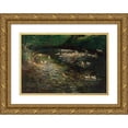 thumbnail image 1 of Olga Wisinger-Florian 18x14 Gold Ornate Wood Frame and Double Matted Museum Art Print Titled - Ententeich (1900), 1 of 4