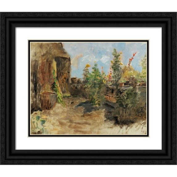 Olga Wisinger-Florian 18x15 Black Ornate Wood Framed Double Matted Museum Art Print Titled - Farmhouse Garden