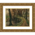 thumbnail image 1 of Olga Wisinger-Florian 24x18 Gold Ornate Framed and Double Matted Museum Art Print Titled - Allee Am Weiher (1906), 1 of 4