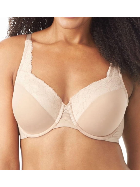 Women's Olga GF7961A Cloud 9 Lace Underwire Contour Bra (Toasted Almond 42DD)
