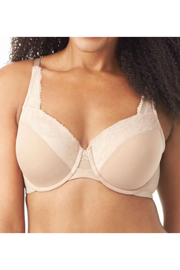Women's Olga GF7961A Cloud 9 Lace Underwire Contour Bra (Toasted Almond 44DD)