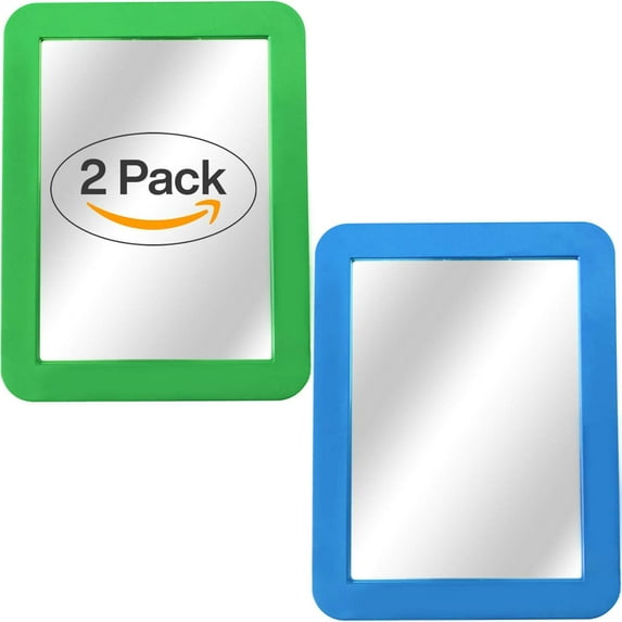 Olgai 2 Pack Perfect Accessory Magnetic Mirror 5” x 7” For Sports Players College And School Students - Green & Blue