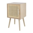 thumbnail image 1 of Oli 28 Inch Accent Cabinet Table, Rattan Door, Splayed Legs, Natural Brown, Saltoro Sherpi, 1 of 5