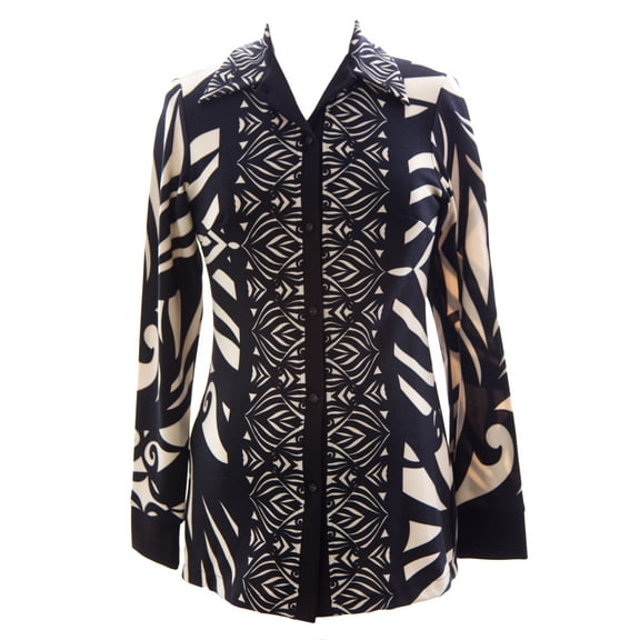 Olian Women's Button Down Collared Maternity Sweater X-Small Black & Beige