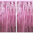 thumbnail image 1 of Olibuy 3pcs 3.3ft x 6.6ft Pink Metallic Tinsel Foil Fringe Curtains Photo Booth Props for Birthday Wedding Engagement Bridal Shower Baby Shower Bachelorette Holiday Celebration Party Decorations, 1 of 6