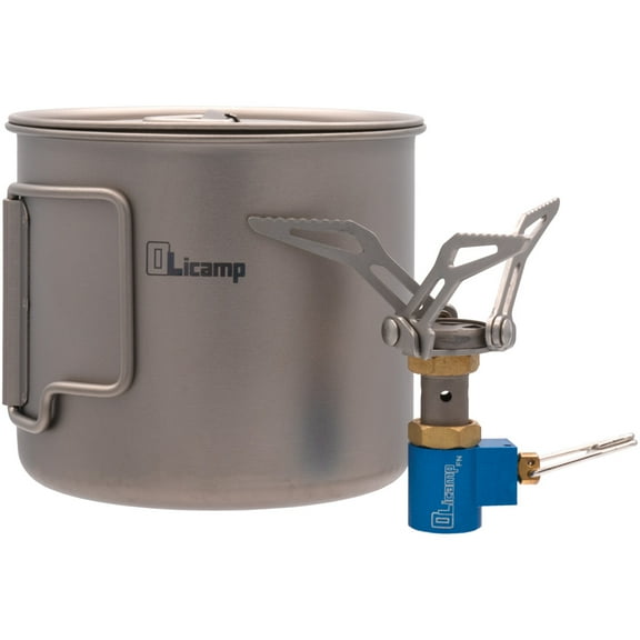 Olicamp Ion Micro Titanium Stove Combo, Compact and Lightweight, Great for Backpacking, Includes Titanium Space Saver Mug 550mL