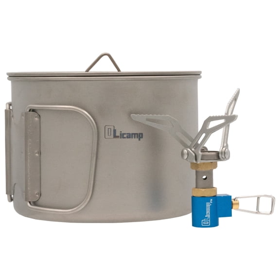 Olicamp Ion Micro Titanium Stove Combo, Compact and Lightweight, Great for Backpacking, Includes Titanium Space Saver Mug 900mL