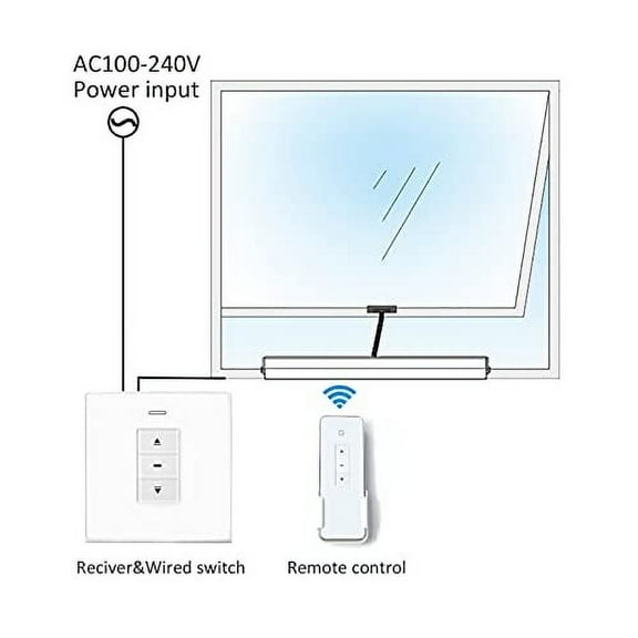 Olideauto Electric Awning Window Opener Swing Opening with Remote Control Travelling Distance is Adjustable