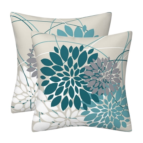 Oliegs Elegant Colored Throw Pillows Cover Farmhouse Outdoor For Home Living Room Sofa Couch Bed Modern Floral Linen Square Cushion Set Of 2