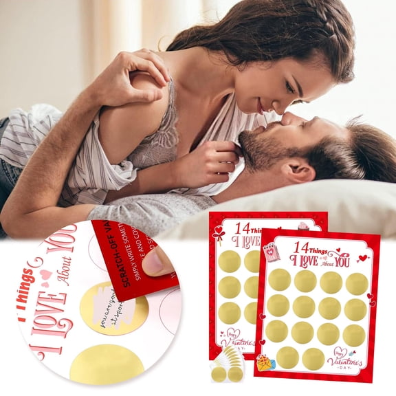 Oliegs Stocking 14 Things I About You Scratch Off Advent Calendar Valentine's Day Countdown Craft For Kids Custom For Daugher Son For Him For Her Husband Wife Girlfriend Boyfriend White Elephant