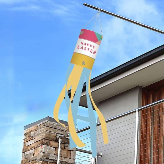 Oliegs Stocking Easter Decoration Wind Pipe Flag Outdoor Scene Arrangement Hanging Flag Decoration Pull Flag Pendant Decoration Easter Outdoor Flag White Elephant