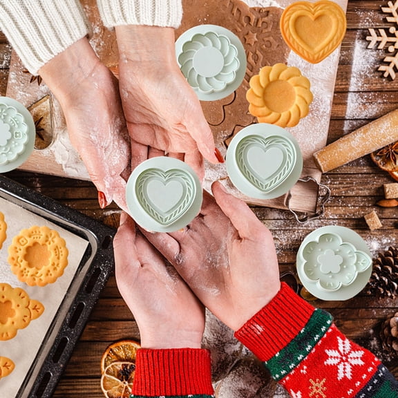 Oliegs Stocking Valentine's Day 4 Pcs And 3 Pcs Flower Heart And Animal Cookie Cutter Dough Cutter Paste Tools Cupcake Cake Accessories Cake Decorate Cookie Cutter Set White Elephant